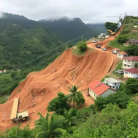 obras em encosta de São Domingos do Norte